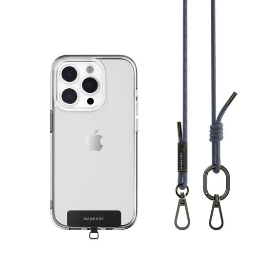 Tracolla 6mm + Gancio per iPhone - Blu Scuro