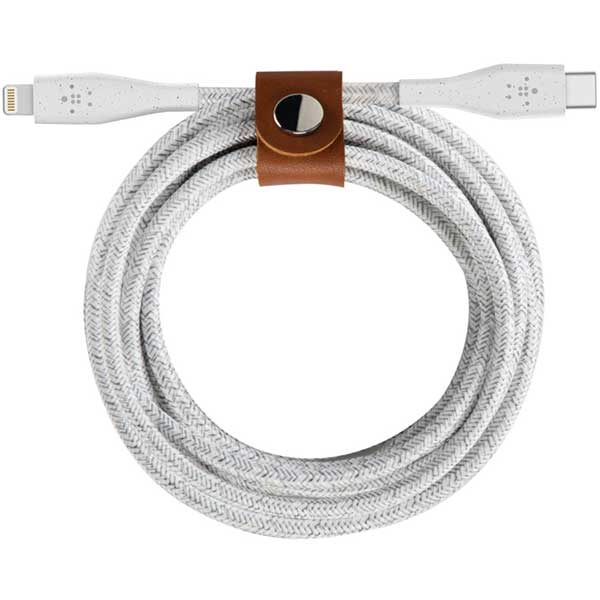 Belkin - Cavo USB-C con connettore Lightning e cinturino DuraTek - Bianco