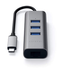 Hub USB di Tipo C 2 in 1 con Ethernet - Grigio Siderale