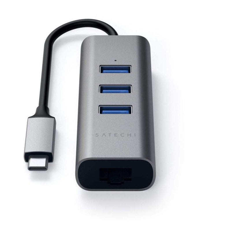 Hub USB di Tipo C 2 in 1 con Ethernet - Grigio Siderale