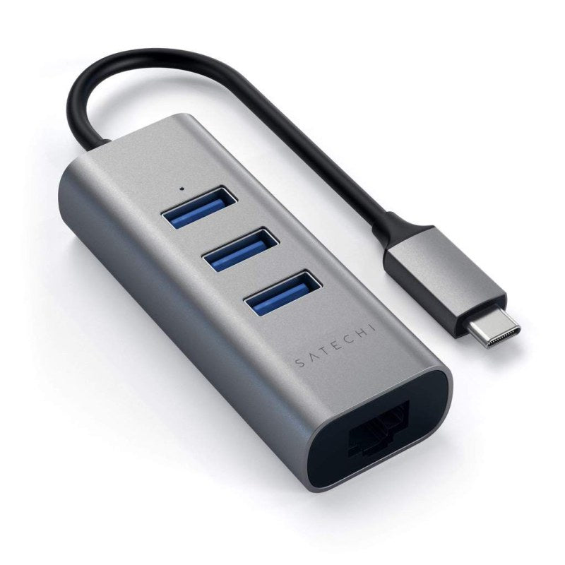 Hub USB di Tipo C 2 in 1 con Ethernet - Grigio Siderale