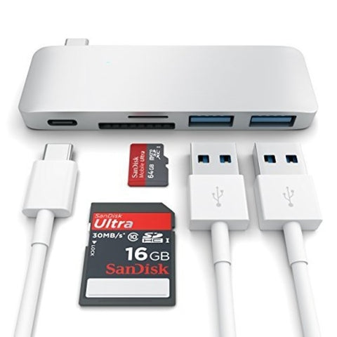 Satechi - Type-C USB Passthrough Hub per MacBook 12" - Silver