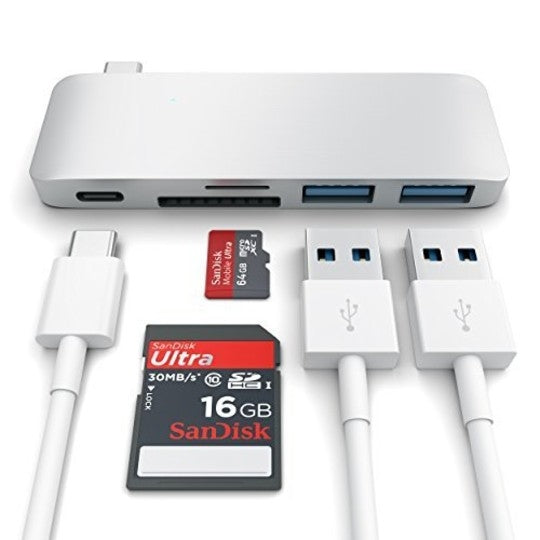 Satechi - Type-C USB Passthrough Hub per MacBook 12" - Silver