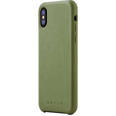 Mujjo - Custodia in Pelle per iPhone X - Verde olivo
