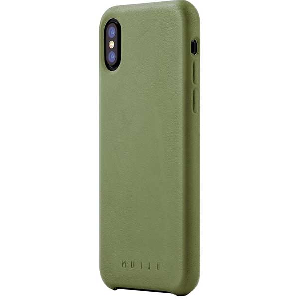 Mujjo - Custodia in Pelle per iPhone X - Verde olivo