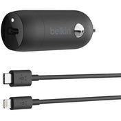 Belkin - Caricabatteria da Auto USB-C da 18 W + Cavo USB-C con Connettore Lightning
