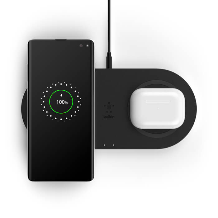 Tappetino Doppio di Ricarica Wireless - 2 x 10W - Nero