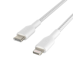 Cavo intrecciato da USB-C a Lightning BoostCharge - 1 metro - Bianco