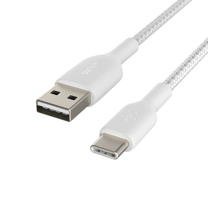 Cavo intrecciato da USB-C a USB-A BoostCharge - 1 metro - Bianco