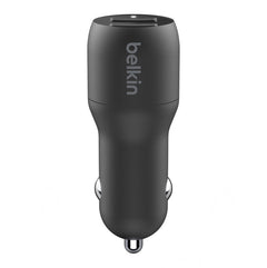 Doppio caricabatteria da auto USB-A da 24 W BoostCharge - Nero