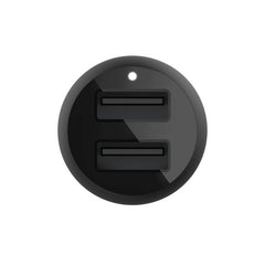 Doppio caricabatteria da auto USB-A da 24 W BoostCharge - Nero