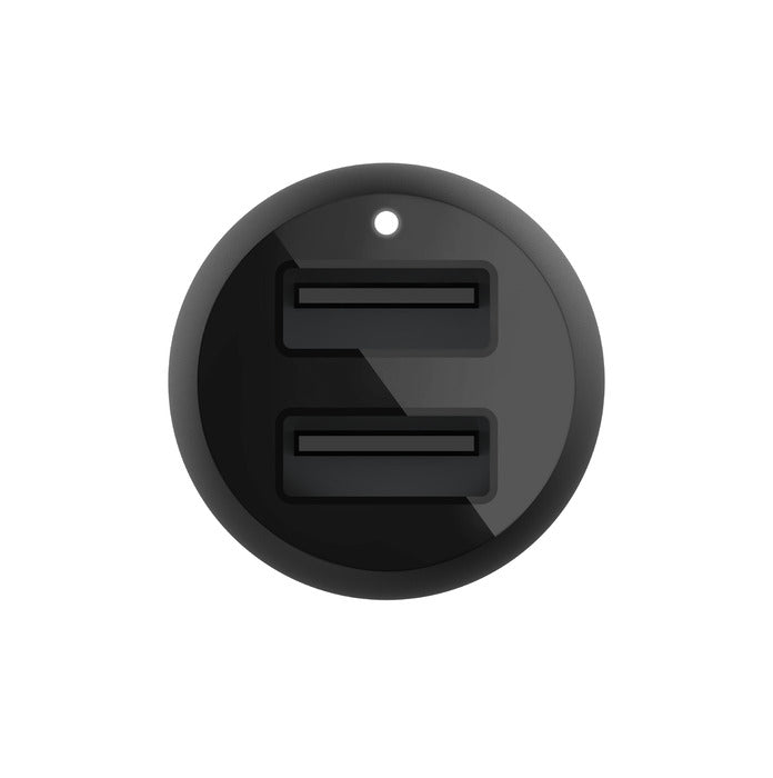 Doppio caricabatteria da auto USB-A da 24 W BoostCharge - Nero