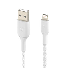 Cavo intrecciato da Lightning a USB-A BoostCharge - 3 metri - Bianco