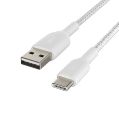 Cavo intrecciato da USB-C a USB-A BoostCharge - 2 metri - Bianco