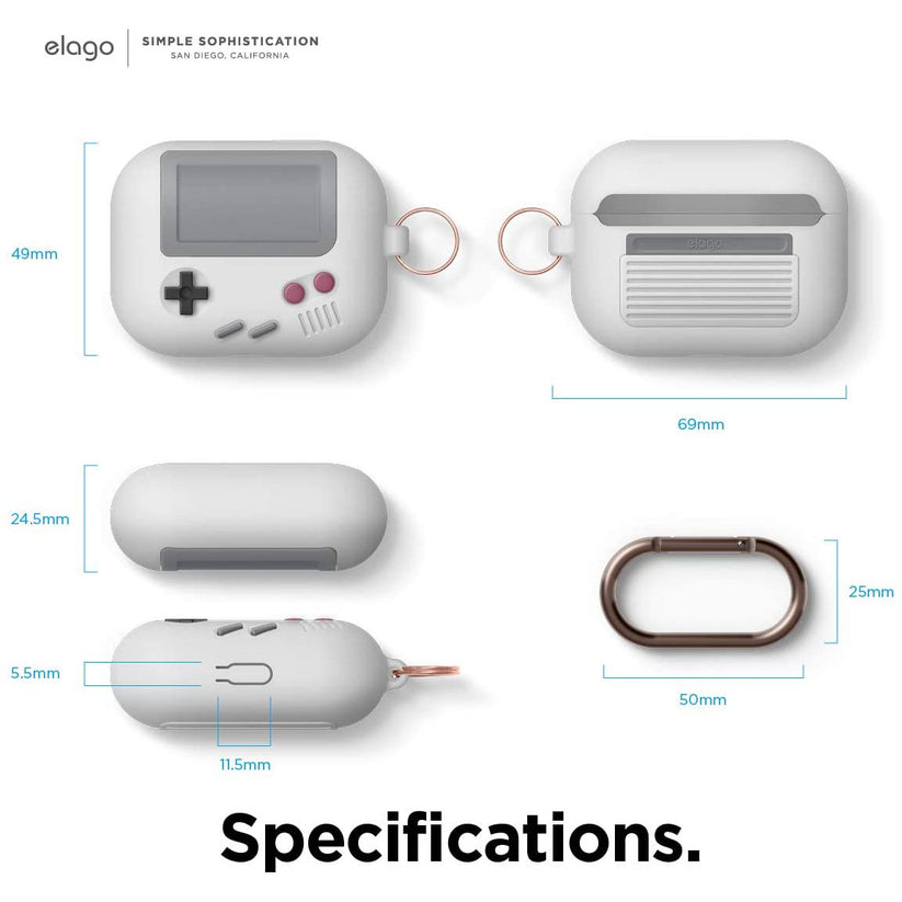 Custodia Elago Game Boy per AirPods Pro - Grigio Chiaro
