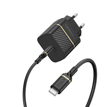 Caricatore Da Muro Usb-C 20w + Cavo Usb-C-C 1m - Nero
