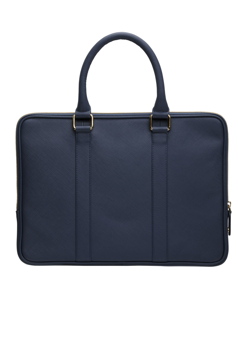 Borsa in Pelle Saffiano per MacBook Pro 13/Air (2020) - Blu