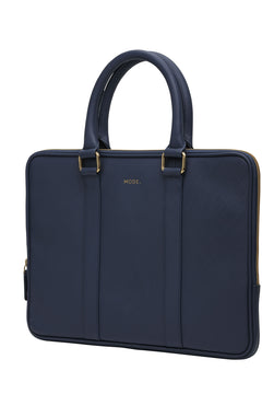 Borsa in Pelle Saffiano per MacBook Pro 13/Air (2020) - Blu