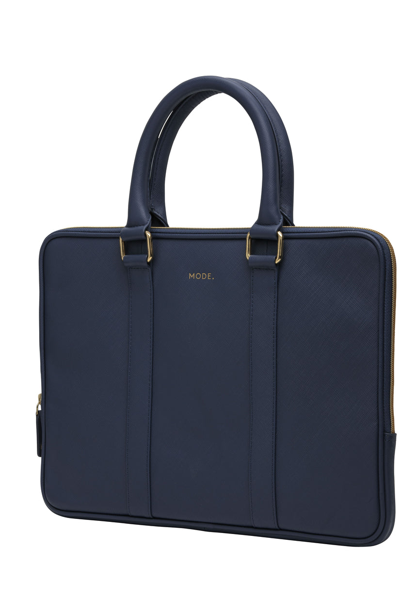 Borsa in Pelle Saffiano per MacBook Pro 13/Air (2020) - Blu