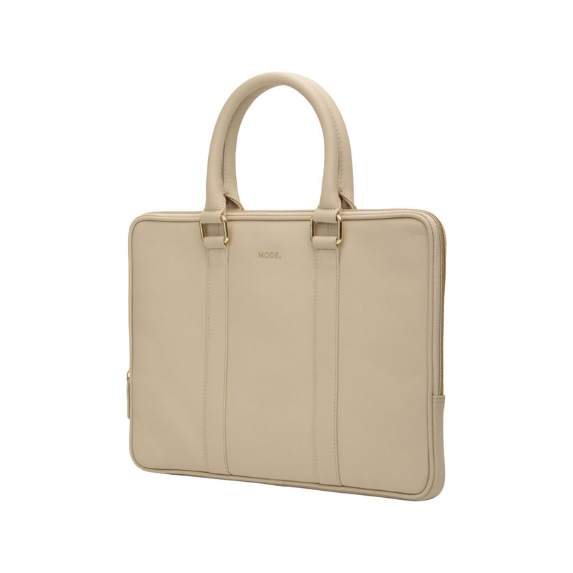Borsa in Pelle Saffiano per MacBook Pro 13/Air (2020) - Sabbia