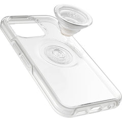 Custodia Serie Otter + Pop Symmetry con PopSockets PopGrip integrato per iPhone 13 Pro - Trasparente