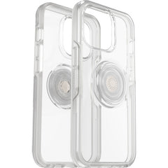 Custodia Serie Otter + Pop Symmetry con PopSockets PopGrip integrato per iPhone 13 Pro - Trasparente