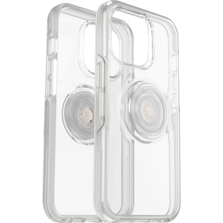 Custodia Serie Otter + Pop Symmetry con PopSockets PopGrip integrato per iPhone 13 Pro - Trasparente
