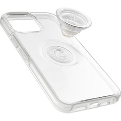 Custodia Serie Otter + Pop Symmetry con PopSockets PopGrip integrato per iPhone 13 Pro Max - Trasparente