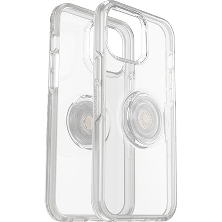 Custodia Serie Otter + Pop Symmetry con PopSockets PopGrip integrato per iPhone 13 Pro Max - Trasparente
