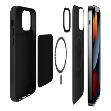 Custodia Puroi similpelle MagSafe iPhone 13 Pro Max -Nera