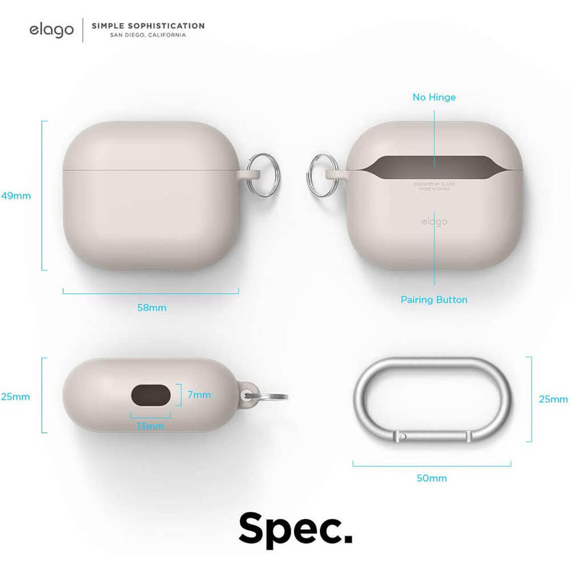 Custodia Liquid Hybrid con Portachiavi Compatibile con AirPods 3
