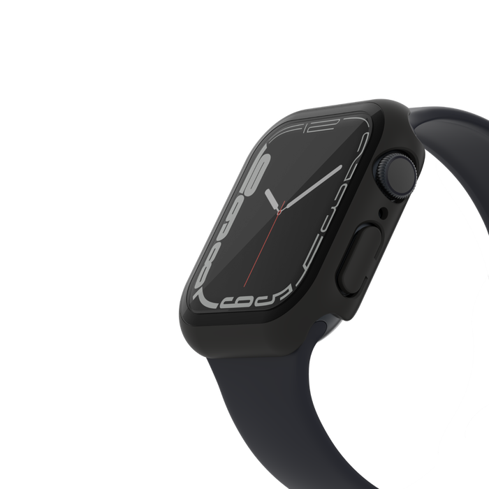 Proteggi schermo antimicrobico + bumper TemperedCurve 2 in 1 per Apple Watch Serie 8/7/Se - 40/41mm - Nero
