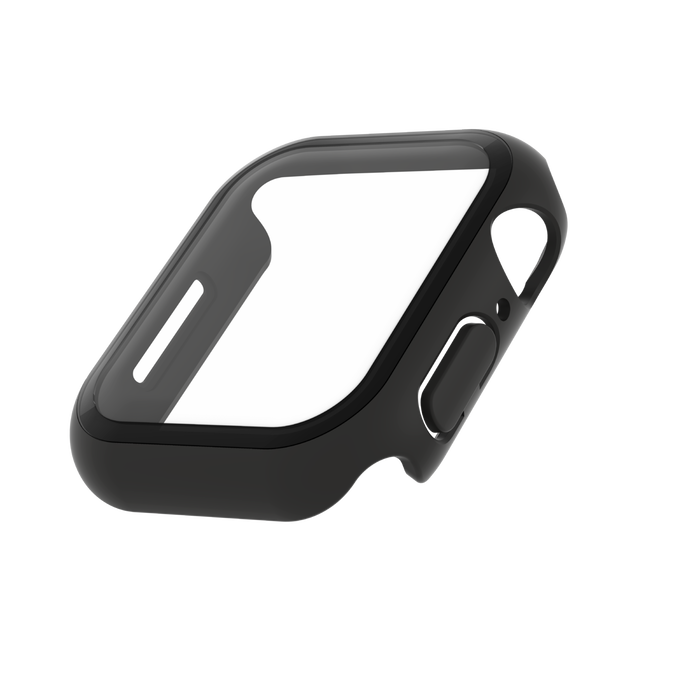 Proteggi schermo antimicrobico + bumper TemperedCurve 2 in 1 per Apple Watch - ScreenForce Nero