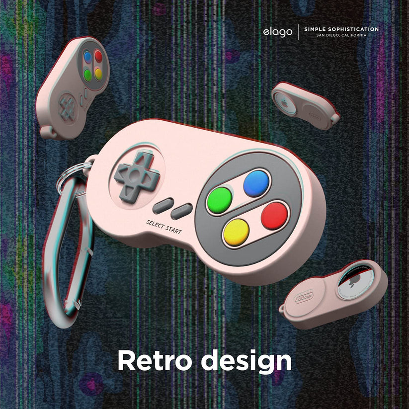 Custodia AirTag W5 RETRO Joystick - Rosa