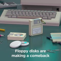 Portachiave AirTag Floppy Disk - Bianco