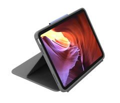 Rugged Folio - Custodia con tastiera ultraprotettiva con Smart Connector per iPad (10a gen) - Grigio Oxford