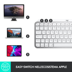 Tastiera Wireless MX Keys Mini Logitech - Grigio chiaro