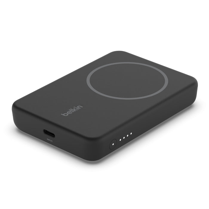 Batteria esterna Powerbank wireless magnetica 5K + supporto - Nero