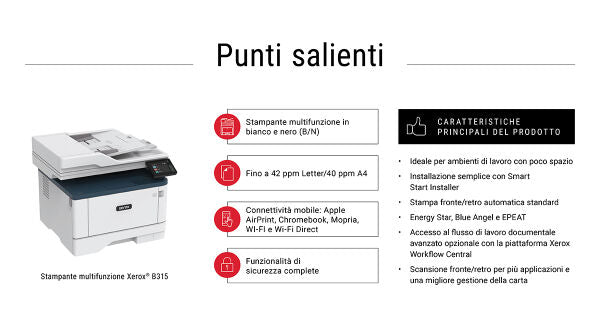 Stampante Multifunzione A4 Copia/Stampa/Scansione/Fax fronte/retro Wireless
