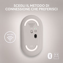 Mouse Bluetooth Logitech M350 Ambidestro - Sabbia