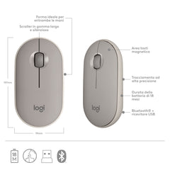 Mouse Bluetooth Logitech M350 Ambidestro - Sabbia