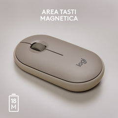 Mouse Bluetooth Logitech M350 Ambidestro - Sabbia