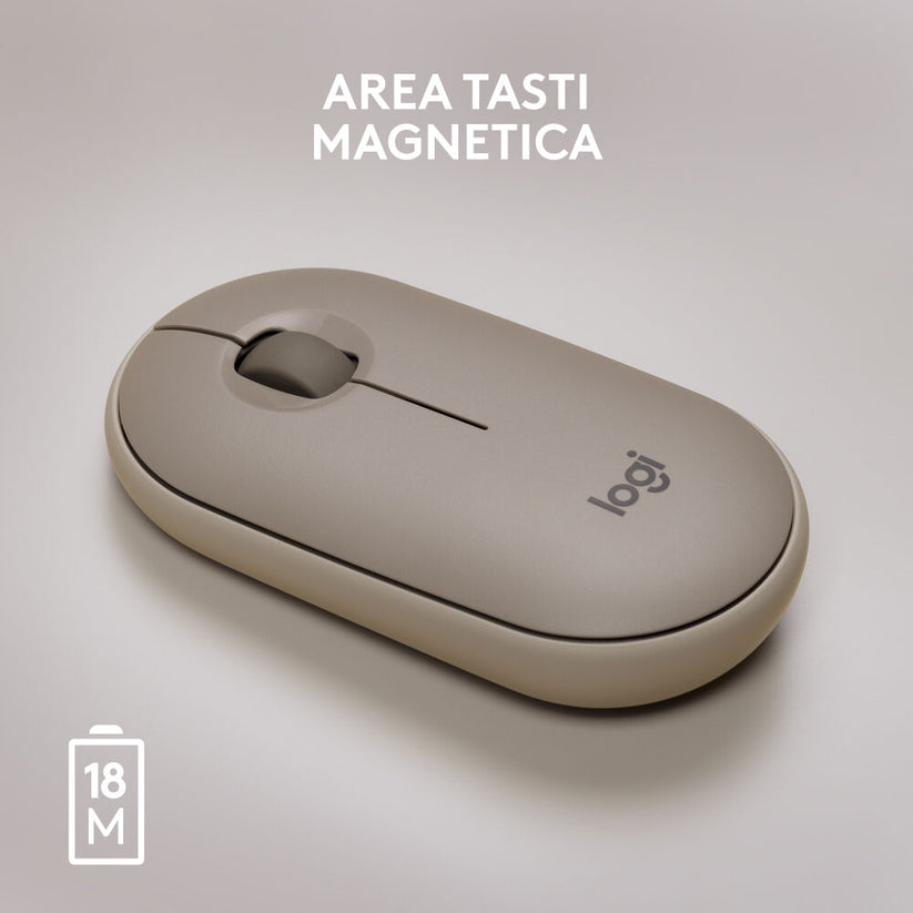 Mouse Bluetooth Logitech M350 Ambidestro - Sabbia