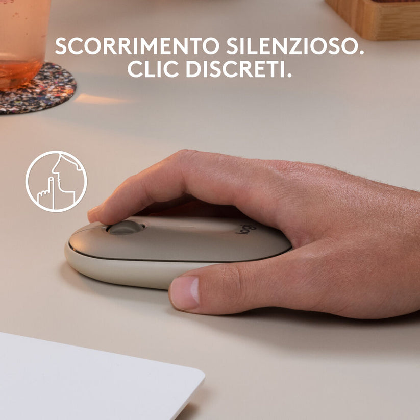 Mouse Bluetooth Logitech M350 Ambidestro - Sabbia