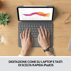 Custodia tastiera Combo Touch iPad Air (4/5a Gen.) - Grigio