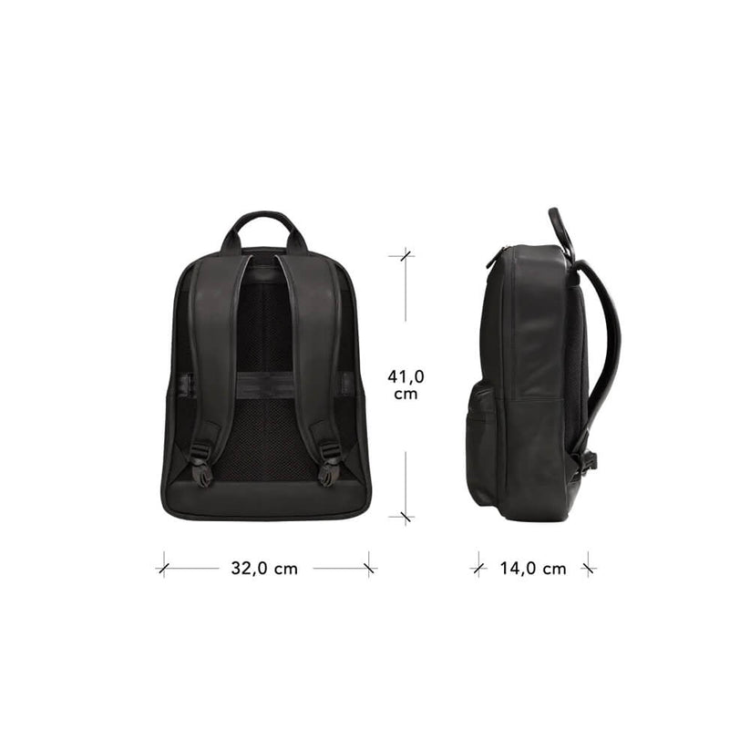 Zaino Fredensborg in Pelle per Laptop fino a 16" - Nero