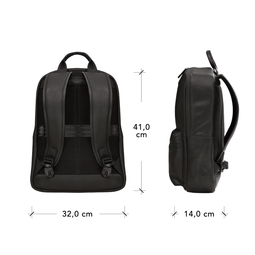 Zaino Fredensborg in Pelle per Laptop fino a 16" - Nero