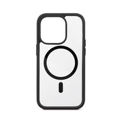 Custodia Jump ultra-protettiva con magnete per iPhone 15 Pro - Trasparente/Nero