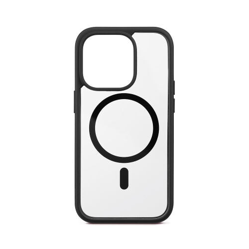 Custodia Jump ultra-protettiva con magnete per iPhone 15 Pro - Trasparente/Nero