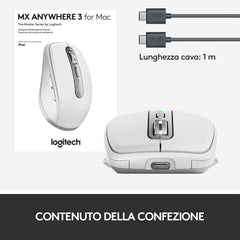 Mouse Wiriless MX Anywhere 3 per Mac - Grigio
